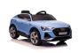 Voiture électrique pour enfants Audi E-tron Sportback 12V, bleu, siège large pour une personne avec ceinture de sécurité 3 points, télécommande 2,4 GHz, entrée USB/AUX, suspension, batterie lithium, éclairage LED, 2 moteurs de 25W, licence ORIGINALE