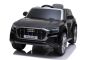 Voiture électrique Audi Q8, noire, sous licence d'origine, Siège en similicuir, portes ouvrantes, moteur 2 x 25 W, batterie 12 V, télécommande 2,4 Ghz, roues EVA douces, lumières LED, démarrage progressif, licence ORIGINALE