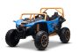 Buggy électrique Arctic CAT XXL 4x4 24V, bleu, deux places, roues EVA souples, moteurs puissants, batterie lithium, lecteur MP3 avec Bluetooth, suspension arrière, sièges en simili-cuir, sous licence