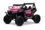 Voiture électrique enfants 24V 2 places UTV avec télécommande 2,4 GHz, Rose, Buggy électrique enfant, moteurs 2 X 200 W, Batterie lithium, lumières LED, roues EVA souples, lecteur MP3/USB/SD