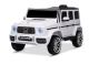 Voiture électrique pour enfant Mercedes G, neuve, Blanc , sous licence officielle, à batterie, portes ouvrantes, siège simple, 2 moteurs, batterie lithium, télécommande 2,4 GHz, Suspension avant et arrière, démarrage en douceur.