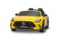 Voiture électrique pour enfants Mercedes GT63 AMG 24V avec transmission 4x4, jaune, 2 places, siège conducteur réglable, roues souples en EVA, télécommande 2,4 GHz, USB/Bluetooth, moteurs 200W, suspension, batterie lithium, phares LED, licence ORIGINALE