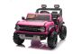 Voiture électrique pour enfants Ford Bronco XL avec propulsion arrière, sous licence (deux places), rose, batterie au lithium, suspension haute, deux sièges, essieu arrière suspendu, télécommande 2,4 GHz, lecteur MP3 avec entrée USB, lumières LED