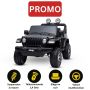 Voiture électrique enfants 4x4 JEEP Wrangler, Noir , Siège double en similicuir, Radio avec entrée Bluetooth et USB, Transmission 4x4, Batterie au lithium, Roues EVA, Essieux de suspension, Télécommande 2,4 GHz, Licence