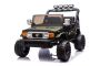 Voiture électrique Toyota FJ Cruiser XXL avec transmission 4x4, sous licence (deux places), verte, batterie lithium portable, châssis surélevé, deux sièges, suspension arrière, télécommande 2,4 GHz, lecteur MP3 avec Bluetooth, lumières LED