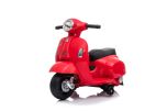 Scooter électrique enfants 6V Vespa GTS, rouge, avec roues auxiliaires, Autorisé, Batterie 6V, Siège en cuir, Moteur 30W