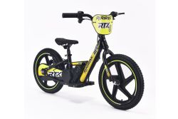 Draisienne électrique pour enfants RIRIBIKE RTX6 24V (16"), jaune, Batterie au lithium, Moteur 250W, Frein à disque, Siège PU souple réglable