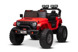 Voiture électrique Beneo Motors OFFRIDE 4x4 Deux places 24V, rouge, lecteur MP3 avec entrée USB/AUX, transmission 4x4, batterie au lithium, grosses roues EVA avec suspension aux roues arrière, télécommande, phares LED