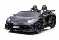 Voiture electrique enfànt lamborghini Aventador 24V, 2 places, peinture noire, lecteur MP4, Siège en similicuir, portes à ouverture verticale, moteur 2 x 45W, batterie 24V, 2.4 Ghz RC,  roues EVA souples, suspension