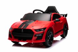 Voiture électrique enfants 12V Ford Shelby Mustang GT 500 Cobra, Rouge, Télécommande 2,4 GHz, Entrée USB, Lumières LED, Moteur 2 x 30W, Licence ORIGINALE