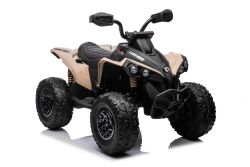 Quad electric enfants 12V, Can-am Renegade, kaki, voiture electrique enfants 12V, lumières LED, batterie 12V, moteurs 2 x 35W, roues souples en EVA, lecteur MP3 avec entrée USB/AUX, sous licence