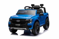 Voiture électrique FORD Ranger 12V, bleue, Siège en cuir, Télécommande 2,4 GHz, Entrée Bluetooth / USB, Suspension, Batterie 12V, Roues en plastique, Moteurs 2 X 30W, Licence ORIGINALE