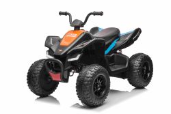 Quad elettrico per bambini sous licence McLaren Racing MCL, noir, Roues EVA souples, TÉLÉCOMMANDE, Siège en similicuir, Suspension arrière, Moteur 4 x 35W, Lumières LED, Batterie 12V10Ah