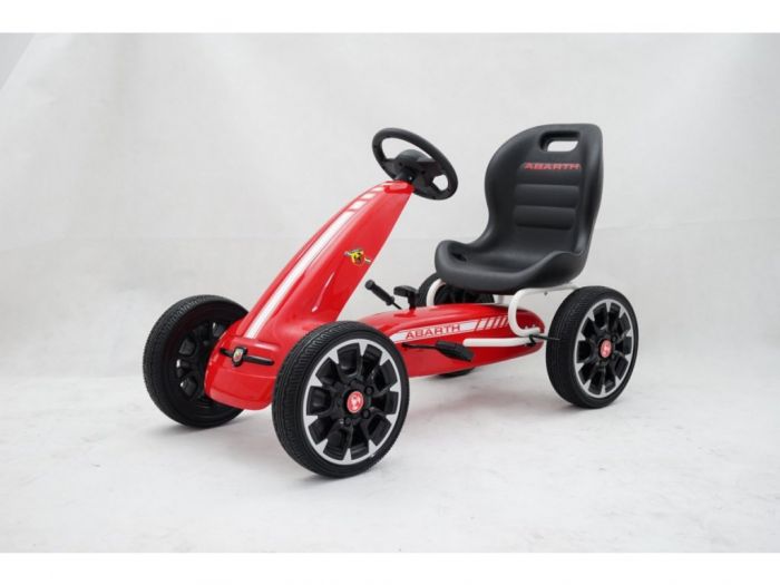 Abarth Go Kart Voiture A Pedales Avec Ralenti Rouge Roues Eva