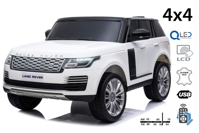 Range Rover Electrique Pour Voiture Miniature Blanc Double Siege