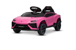 Voiture électrique pour enfants Lamborghini Lanzador 12V avec transmission aux roues arrière, sous licence (une place), rose , batterie lithium, éclairage LED, siège large, télécommande 2,4 GHz, lecteur MP3 avec entrée USB/AUX et connexion Bluetooth