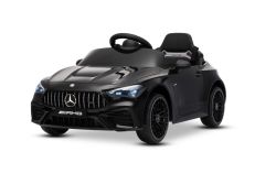 Voiture électrique pour enfants Mercedes CLE 12V avec propulsion arrière, noir, monoplace, batterie lithium, éclairage LED, siège large, télécommande 2,4 GHz, lecteur MP3 avec entrée USB/AUX et connexion Bluetooth, licence ORIGINALE
