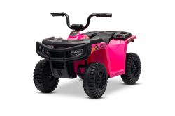 Quad électrique sous licence Arctic Cat 12V, transmission arrière, pink, éclairage LED, batterie lithium, 2 moteurs de 25W