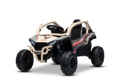 Voiture électrique pour enfants Kawasaki TERYX KRX 1000 12V, khaki, siège unique, suspension arrière, télécommande 2,4 GHz, batterie lithium, 2 moteurs de 25W, cadres de protection ouvrants, lecteur MP3 avec entrée USB/AUX, sous licence
