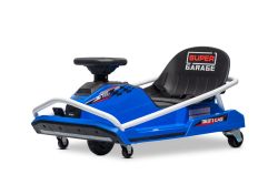 Beneo Motors Kart Électrique Drift 24V, bleue, moteur brushless 300W, batterie lithium, mode drift avec une vitesse jusqu’à 14 km/h, châssis en acier robuste, ceinture de sécurité, siège sport, volant multifonction