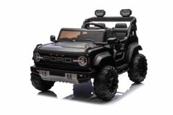 Voiture électrique pour enfants Ford Bronco XL avec propulsion arrière, sous licence (deux places), noir, batterie au lithium, suspension haute, deux sièges, essieu arrière suspendu, télécomma, 2.4 GHz Remote Control, MP3 Player with USB Input, LED Lights