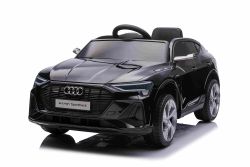 Voiture électrique pour enfants Audi E-tron Sportback 12V, noir, siège large pour une personne avec ceinture de sécurité 3 points, télécommande 2,4 GHz, entrée USB/AUX, suspension, batterie lithium, éclairage LED, 2 moteurs de 25W, licence ORIGINALE