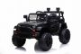 Voiture électrique enfants 12V OFFROAD à traction arrière, noire, batterie 12V, Châssis haut, siège large, Essieux suspendus, Télécommande 2,4 GHz, Lecteur MP3 avec entrée USB, Éclairage LED