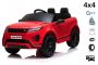 Porteur électrique Range Rover EVOQUE, rouge, siège en similicuir simple, lecteur MP3 avec entrée USB, lecteur 4x4, batterie 12V10Ah, roues EVA, axes de suspension, démarrage à clé, télécommande Bluetooth 2,4 GHz, sous licence