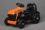 Tracteur électrique FARMER, orange, traction arrière, batterie 6V, roues en plastique, siège large, moteur 20W, monoplace, commande au volant, lumières LED