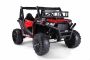 Voiture electrique enfant 24V utv mx rouge, deux places en similicuir, télécommande 2,4 GHz, moteurs 2 X 200 W, frein électrique, lumières LED, roues EVA souples avec suspension, lecteur MP3 avec USB / AUX