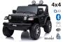 Voiture electrique enfant JEEP Wrangler, noir, Siège double en similicuir, Radio avec entrée Bluetooth et USB, Transmission 4x4, Batterie 12V10Ah, Roues EVA, Essieux de suspension, Télécommande 2,4 GHz, Licence