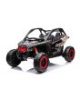 4x4 Voiture électrique 12V 2 places à chevaucher Can-am Maverick, noire, suspension avant et arrière, télécommande 2,4 Ghz, batterie portable, 4 moteurs 35 W, roues EVA, siège conducteur réglable, lecteur MP3 avec entrée USB/SD, sous licence