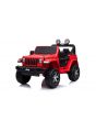 Voiture electrique enfant JEEP Wrangler, rouge, Siège double en similicuir, Radio avec entrée Bluetooth et USB, Transmission 4x4, Batterie 12V10Ah, Roues EVA, Essieux de suspension, Télécommande 2,4 GHz, Licence