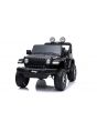 Voiture electrique enfant JEEP Wrangler, noir, Siège double en similicuir, Radio avec entrée Bluetooth et USB, Transmission 4x4, Batterie 12V10Ah, Roues EVA, Essieux de suspension, Télécommande 2,4 GHz, Licence