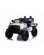 Voiture électrique enfants 12V OFFROAD à traction arrière, blanche, batterie 12V, Châssis haut, siège large, Essieux suspendus, voiture electrique enfants avec Télécommande 2,4 GHz, Lecteur MP3 avec entrée USB, Éclairage LED