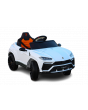 Voiture electrique enfànt 12V Lamborghini Urus, blanc, sous licence d'origine, alimenté par batterie, portes à ouverture verticale, 2x moteur, batterie 12 V, voiture electrique avec télécommande 2,4 GHz, roues EVA souples, suspension
