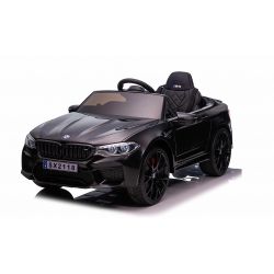 Voiture électrique pour enfants BMW M5, noire, licence d'origine, alimentée par batterie 24 V, portes ouvrantes, télécommande 2,4 Ghz, roues souples en EVA, lumières LED, démarrage progressif, lecteur MP3 avec entrée USB.