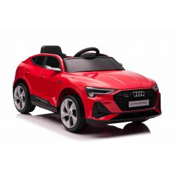 Voiture électrique à conducteur porté Audi E-tron Sportback 4x4 rouge, Siège en similicuir, Télécommande 2,4 GHz, Roues Eva, Entrée USB / Aux, Bluetooth, Suspension intégrale, Batterie 12V / 7Ah, Lumières LED, Roues souples en EVA, 4 X 25W moteur, licence