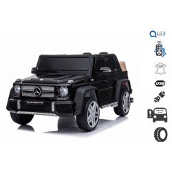 Voiture électrique Mercedes G650 MAYBACH, Noir, Licence d'origine, Batterie 12V, Portes ouvrantes, Moteur 2 x 25W, Télécommande 2,4 Ghz, Roues EVA douces, Suspension, Démarrage progressif, Lecteur MP3 avec entrée USB / SD
