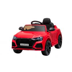 Audi RSQ8 voiture electrique enfants 12V, rouge, entrée USB / SD, siège en similicuir, portes qui s'ouvrent, moteur 2x 35W, batterie 12V / 7Ah, télécommande 2,4 Ghz, roues Soft EVA, lumières LED, démarrage progressif, licence ORIGINALE