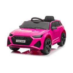 Voiture électrique enfant Audi RS6, Rose, Siège en cuir, Portes ouvrantes, Moteur 2x 25W, Batterie 12 V, Télécommande 2,4 Ghz, Roues EVA souples, Lumières LED, Démarrage progressif, Amortisseurs, Licence ORIGINAL