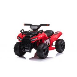 QUAD MINI électrique 6V, Rouge, Lecteur MP3 avec entrée USB/AUX, Moteur 1 X 25W, Batterie 6V/4Ah, Phares fonctionnels