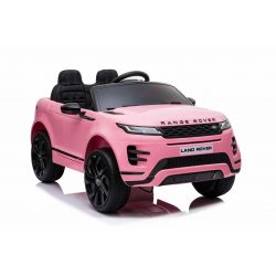 Porteur électrique Range Rover EVOQUE, Rose, siège en similicuir simple, lecteur MP3 avec entrée USB, lecteur 4x4, batterie 12V10Ah, roues EVA, axes de suspension, démarrage à clé, télécommande Bluetooth 2,4 GHz, sous licence