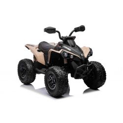 Quad electric enfants 12V, Can-am Renegade, kaki, voiture electrique enfants 12V, lumières LED, batterie 12V, moteurs 2 x 35W, roues souples en EVA, lecteur MP3 avec entrée USB/AUX, sous licence