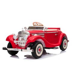 Voiture électrique à conducteur porté Mercedes-Benz 540K, rouge, contrôle parental local par volant, télécommande 2.4Ghz, batterie 12V14AH, 4 X MOTOR, Siège en similicuir, roues EVA, Bluetooth, USB, suspension de roue arrière