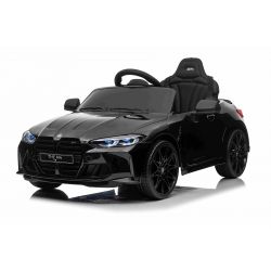 Electric Ride-on car BMW M4, black, 2.4 GHz remote control, USB / Aux input, suspension, 12V battery, LED lights, 2 X Engine, ORIGINAL license