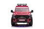 Jouet porteur électrique Ford Duty 24V rouge, Deux places, Entraînement 4X4 avec moteurs 24V haute performance et suspension, Deux roues arrière EVA, Siège en similicuir, Télécommande 2,4 GHz, Rampe lumineuse à LED, Lecteur MP3 avec entrée USB