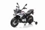 Moto électrique enfants 12V BMW F850 GS, sous licence, batterie 12 V, roues souples EVA, moteurs 2 x 35 W, feux LED, roues auxiliaires, lecteur MP3 avec entrée USB/Aux, blanc