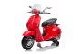 Scooter électrique enfants porteur Vespa 946 avec marche arrière, rouge, Autorisé, roues auxiliaires, Batterie au lithium, 2x Moteurs 30W, Siège en cuir, Lecteur MP3 avec entrée USB