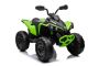 Quad electric enfants 12V, Can-am Renegade, vert, voiture electrique enfants 12V, lumières LED, batterie 12V, moteurs 2 x 35W, roues souples en EVA, lecteur MP3 avec entrée USB/AUX, sous licence